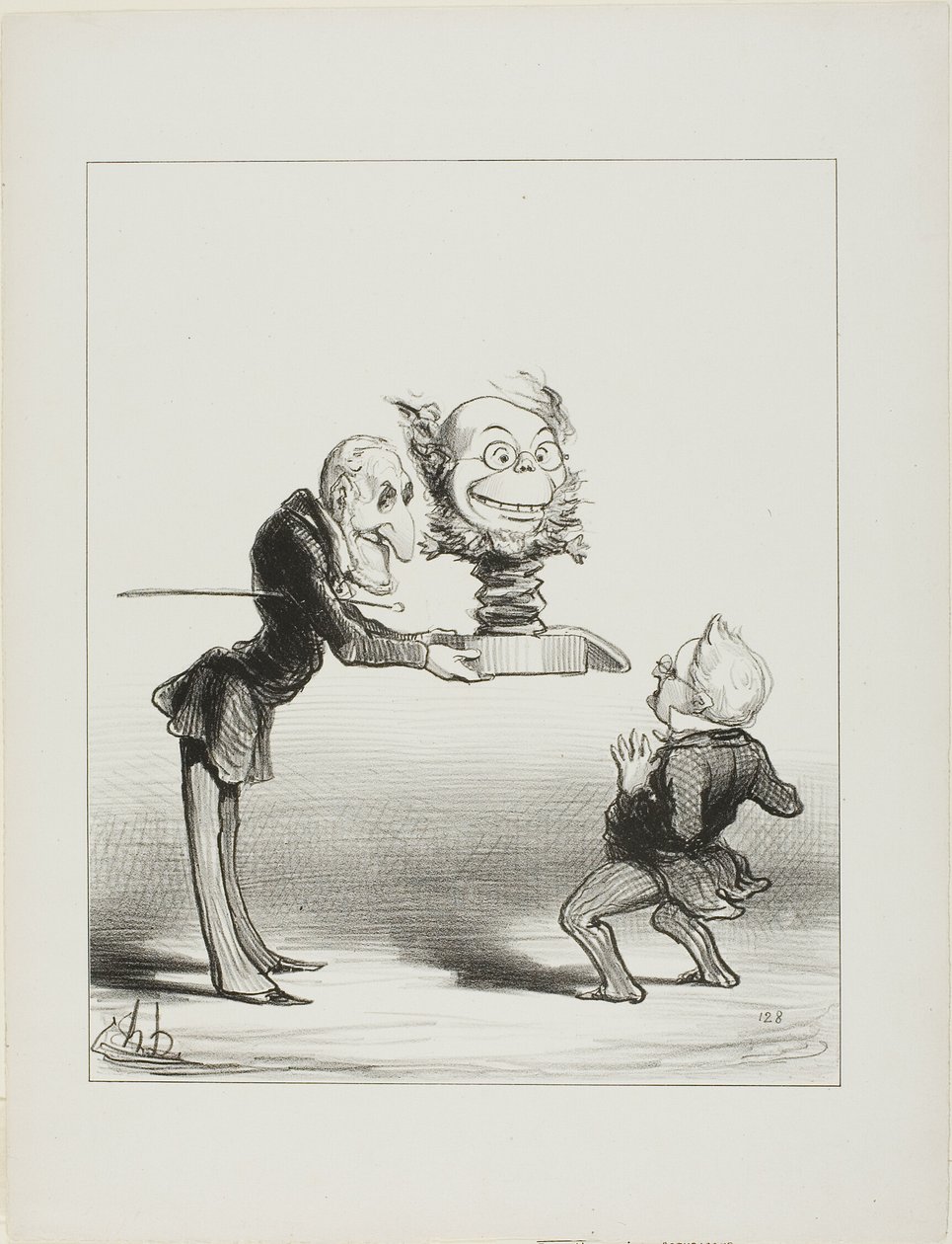 O Padre Molé leva presentes de Ano Novo à pequena Thiers, chapa 62 de Actualités de Honoré Victorin Daumier