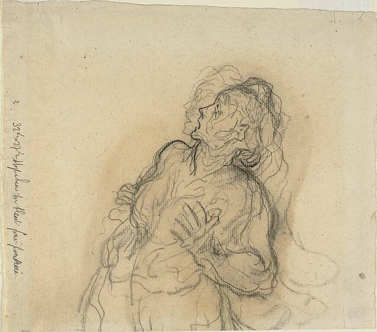 Mulher assustada de Honoré Victorin Daumier