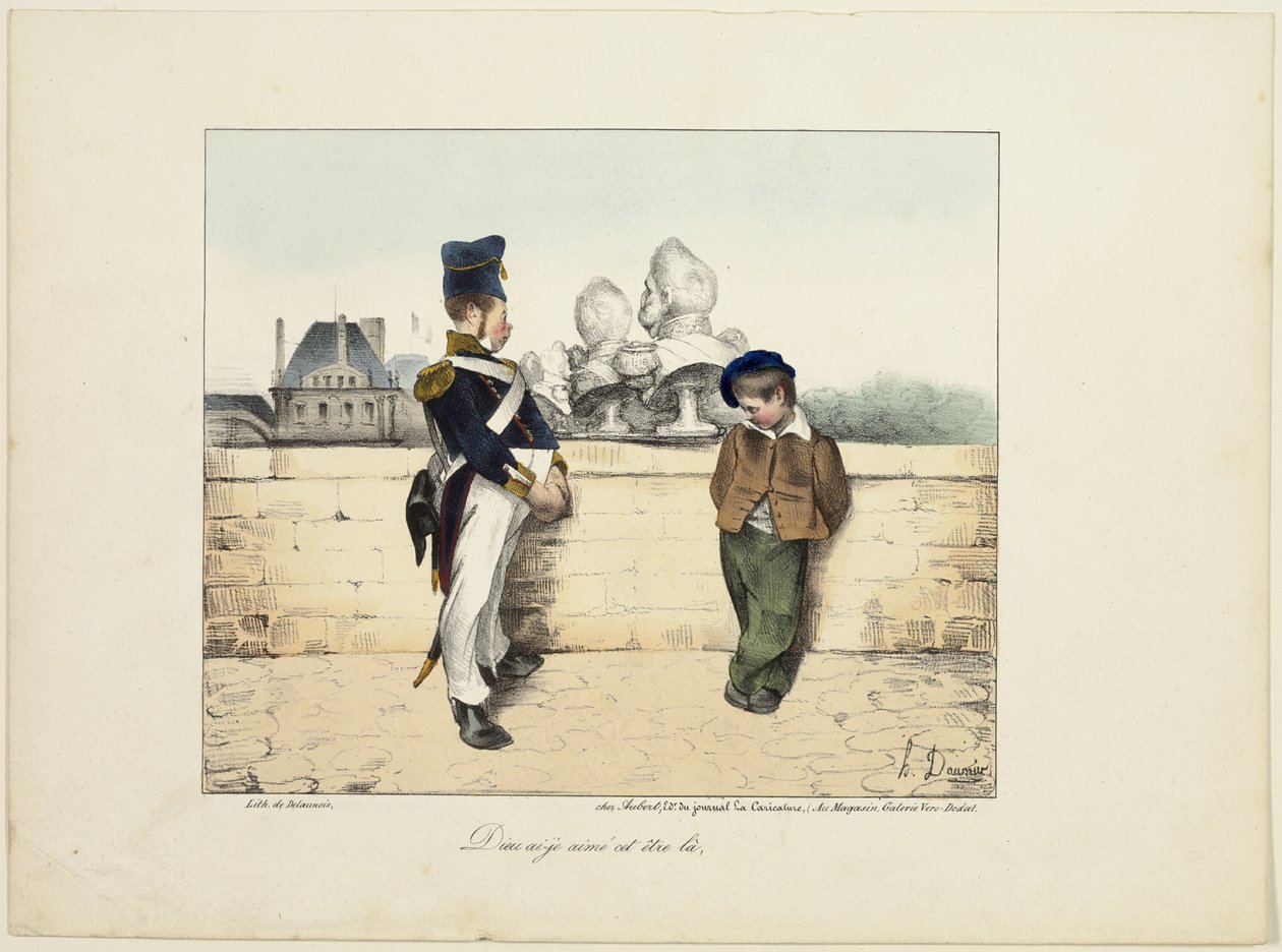 "Meu Deus, como eu amava aquele homem!", chapa 16 de Caricatures Politiques de Honoré Victorin Daumier