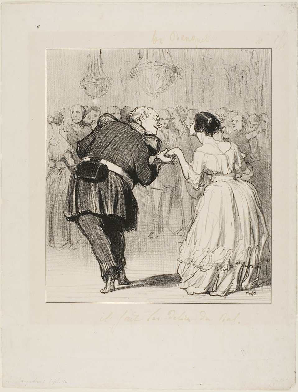 Ele delicia-se com a bola, prato 10 de Les Banqueteurs de Honoré Victorin Daumier