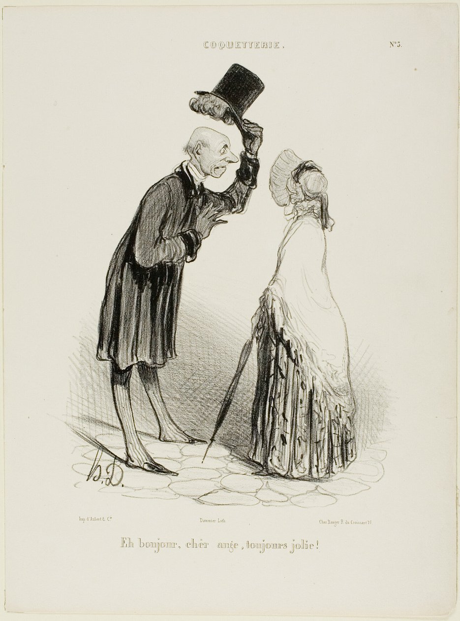 "Olá, Anjo, sempre bonito...", prato 3 de Coquetterie de Honoré Victorin Daumier