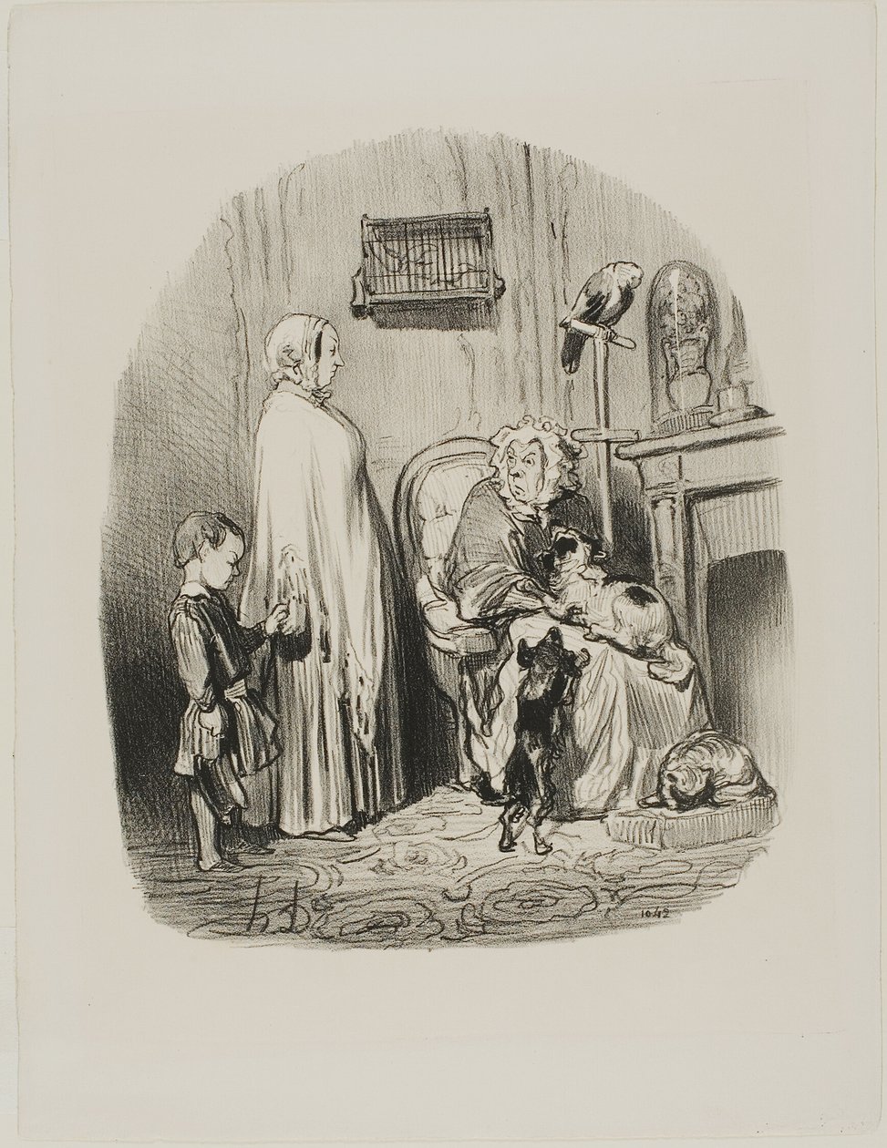 "Não alugo a pessoas com crianças", placa 14 de Locataires Et Propriétaires de Honoré Victorin Daumier