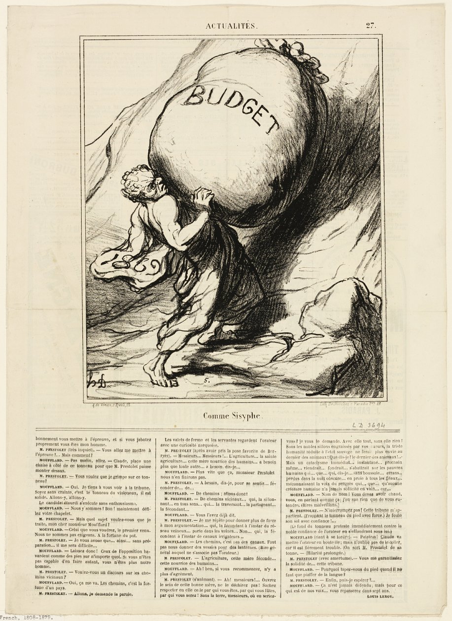 Tal como Sísifo, placa 27 de Actualités de Honoré Victorin Daumier