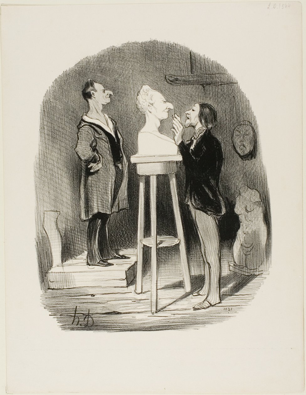 Monsieur Filochard, antigo comerciante, reformado, sente a necessidade de transmitir o seu busto em mármore à posteridade mais remota, placa 68 de Les Bons bourgeois de Honoré Victorin Daumier