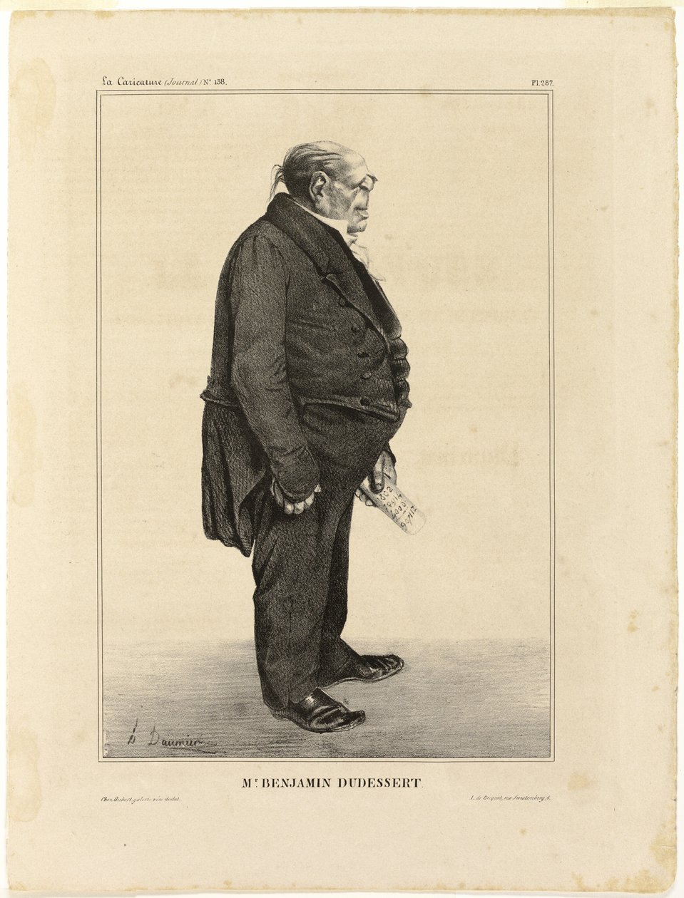 Benjamin Dudessert, placa 287 de Célébrités de la Caricature de Honoré Victorin Daumier