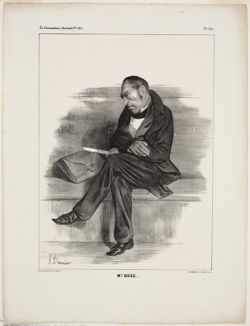 Mr. Guiz, chapa 340 de Cartooning Celebrities de Honoré Victorin Daumier