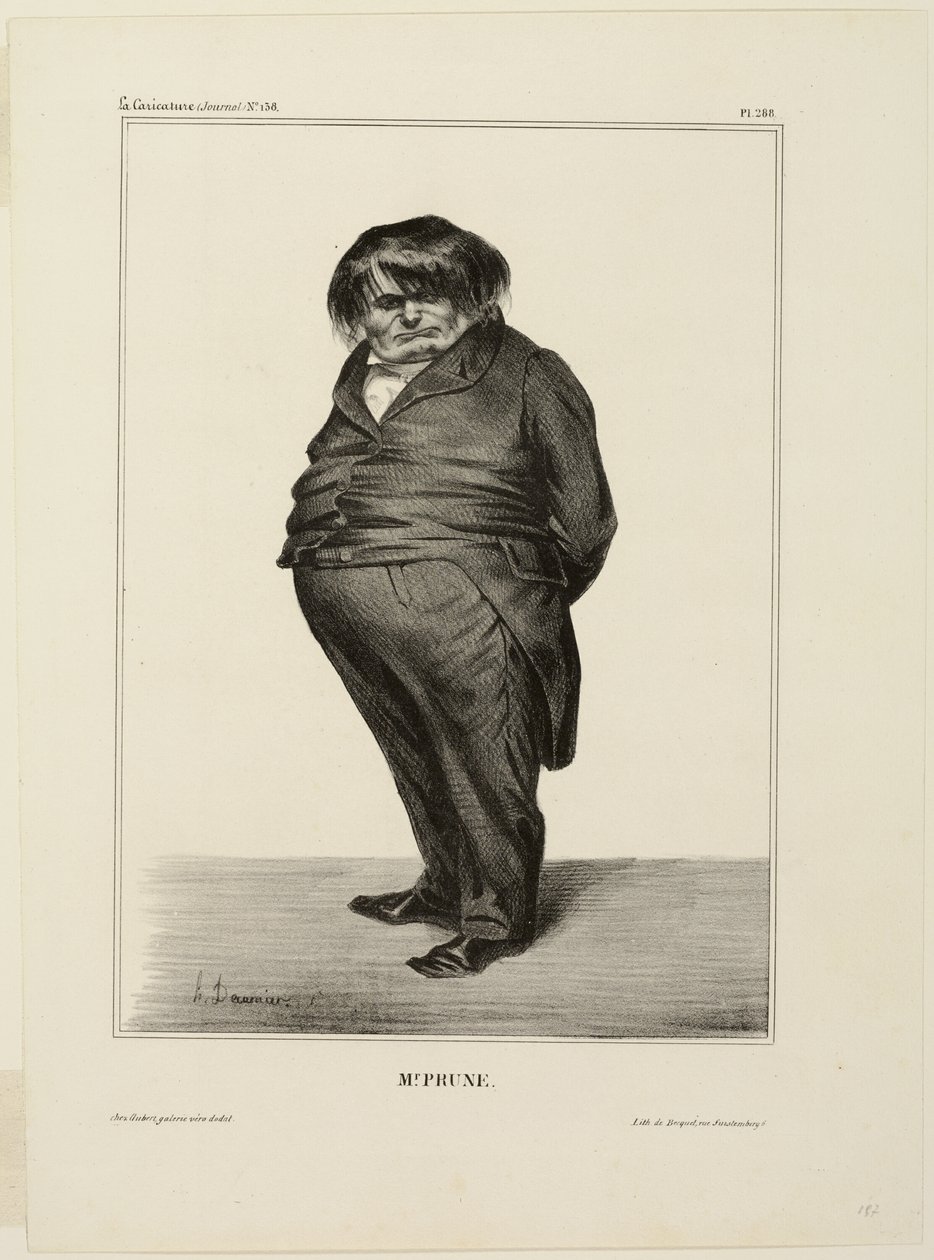 Sr. Prune, chapa 288 de Célébrités de la Caricature de Honoré Victorin Daumier