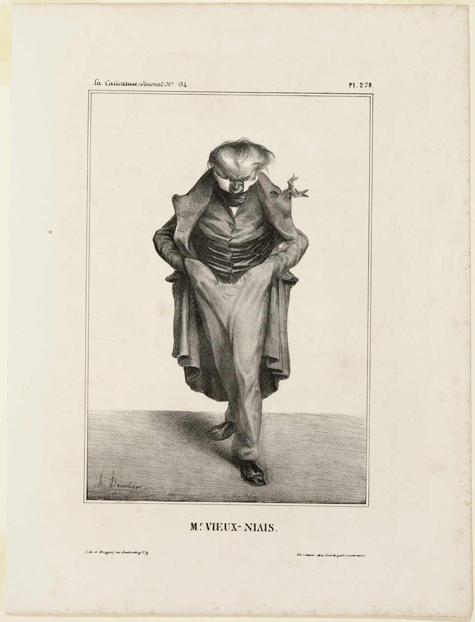Sr. Vieux-Niais, chapa 278 de Célébrités de la Caricature de Honoré Victorin Daumier