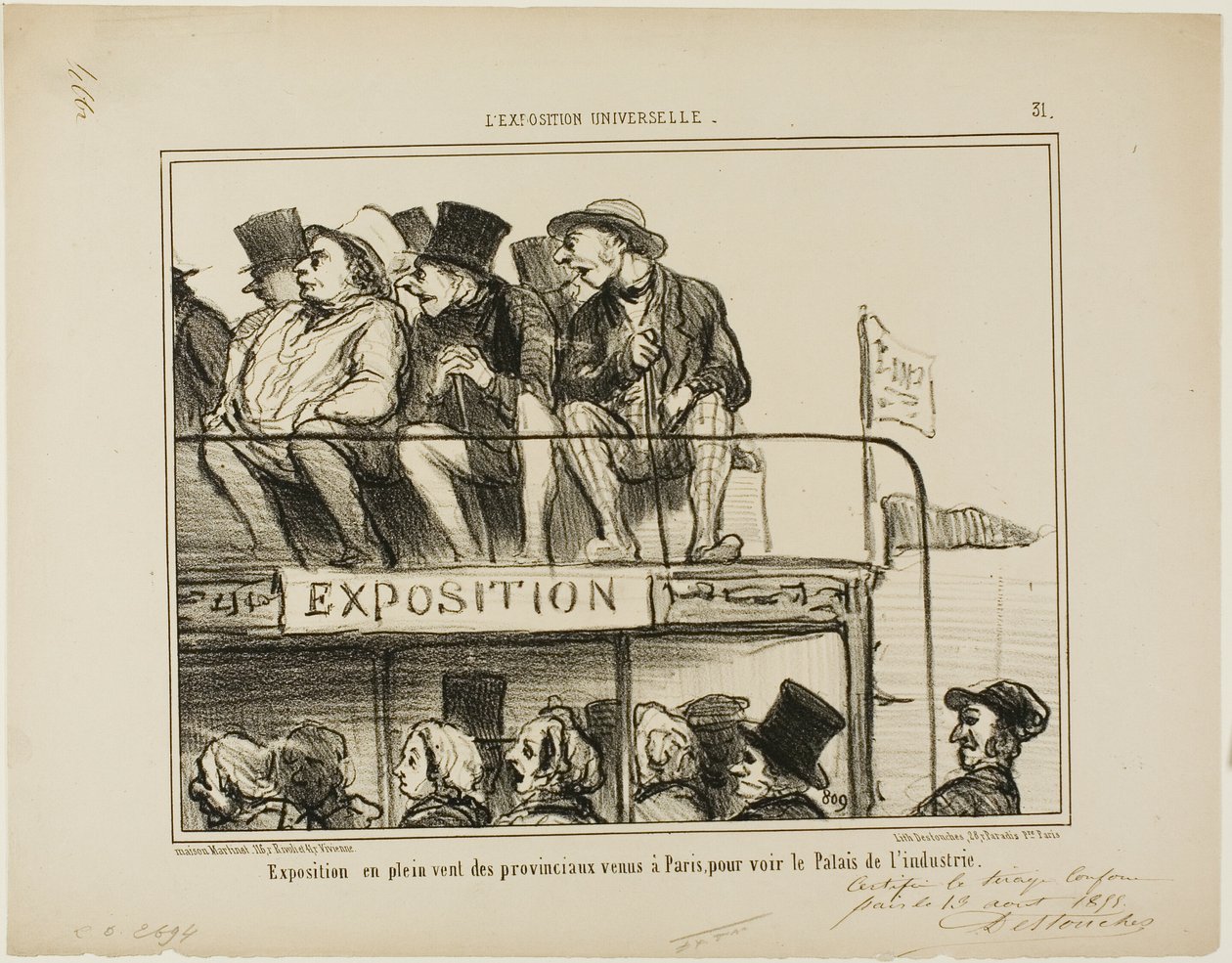 Exposição ao ar livre dos provincianos que se deslocam a Paris para ver o palácio da indústria, chapa 31 de L