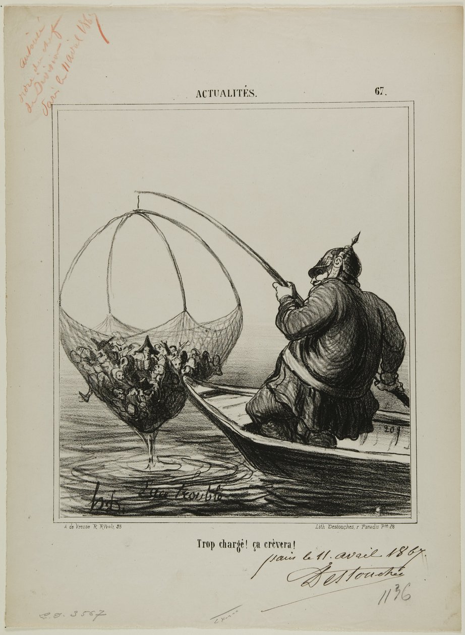 "Sobrecarregado! Vai rebentar!", chapa 67 de Actualités de Honoré Victorin Daumier