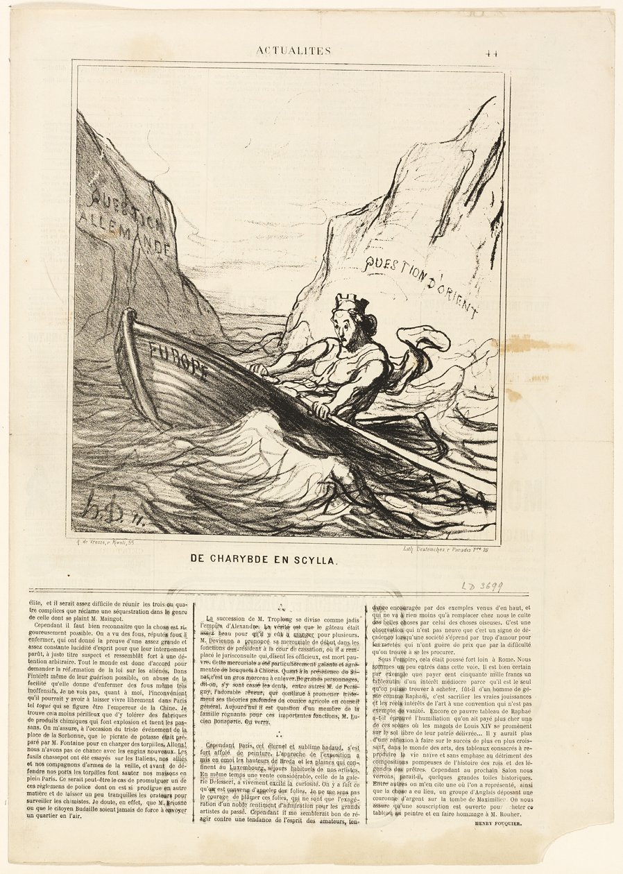 Scylla e Charybds, placa 44 de Actualités de Honoré Victorin Daumier