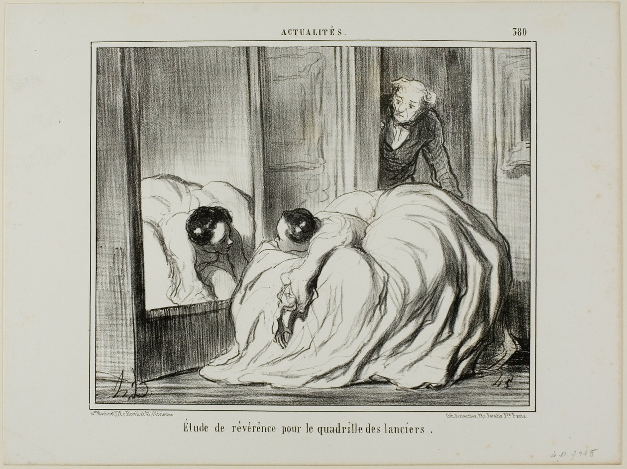 Estudo de Reverência para a Quadrilha dos Lanceiros, chapa 380 de Actualités de Honoré Victorin Daumier