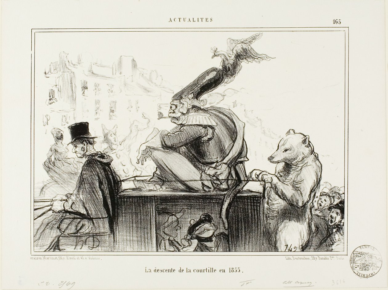A Descida do Courtille em 1855, chapa 165 de Actualités de Honoré Victorin Daumier