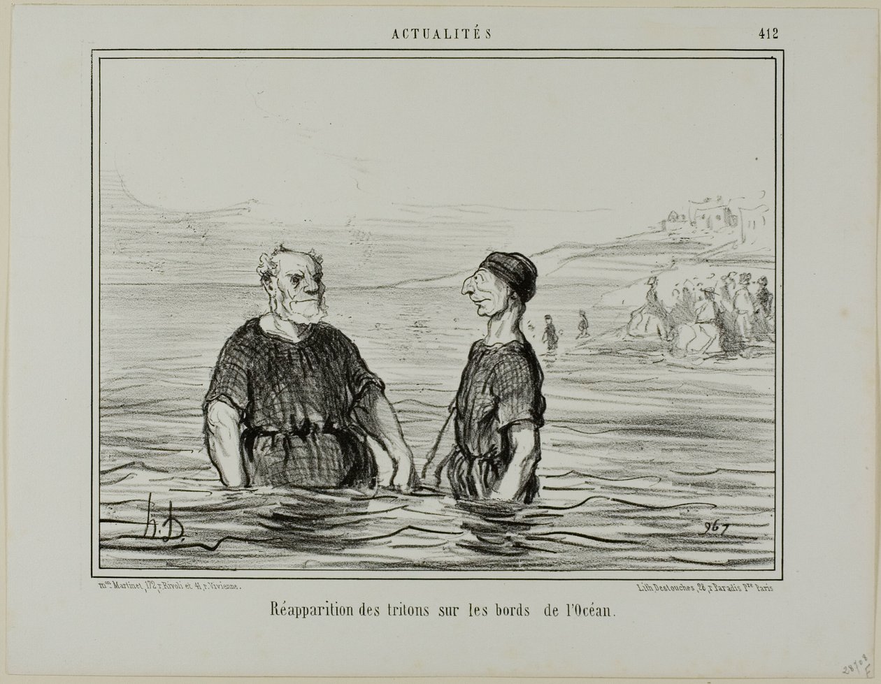 O reaparecimento dos Tritões do Mar, placa 412 de Actualités de Honoré Victorin Daumier