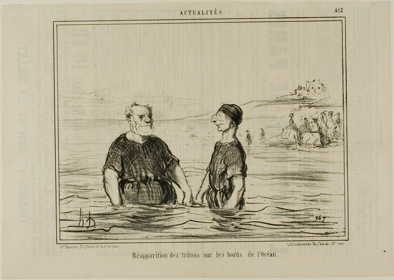 O reaparecimento dos Tritões do Mar, placa 412 de Actualités de Honoré Victorin Daumier