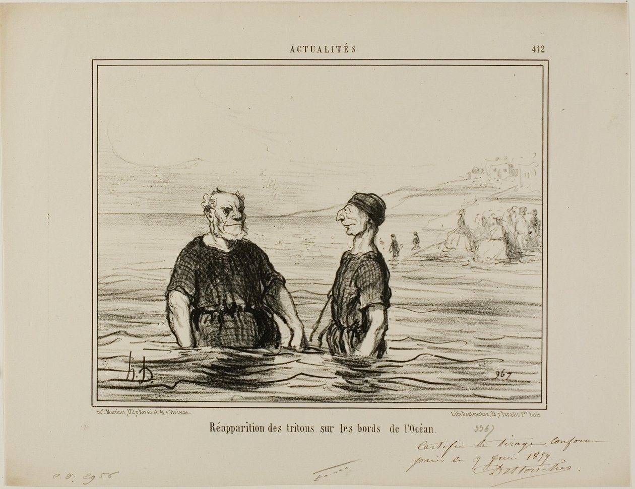 O reaparecimento dos Tritões do Mar, placa 412 de Actualités de Honoré Victorin Daumier