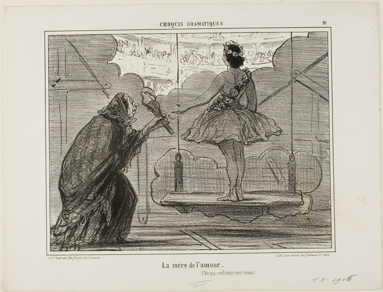 A mãe de Eros (não confundir com Vénus), placa 10 de Croquis Dramatiques de Honoré Victorin Daumier