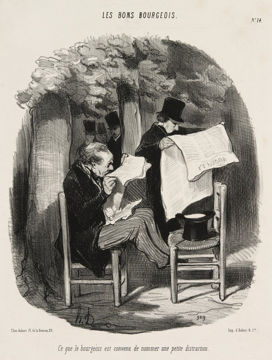 Isto é o que um burguês considera uma pequena distração, placa 14 de Les Bons Bourgeois de Honoré Victorin Daumier