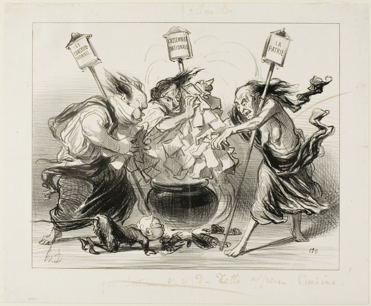 Demasiados cozinheiros estragam o caldo, prato 129 de Actualités de Honoré Victorin Daumier