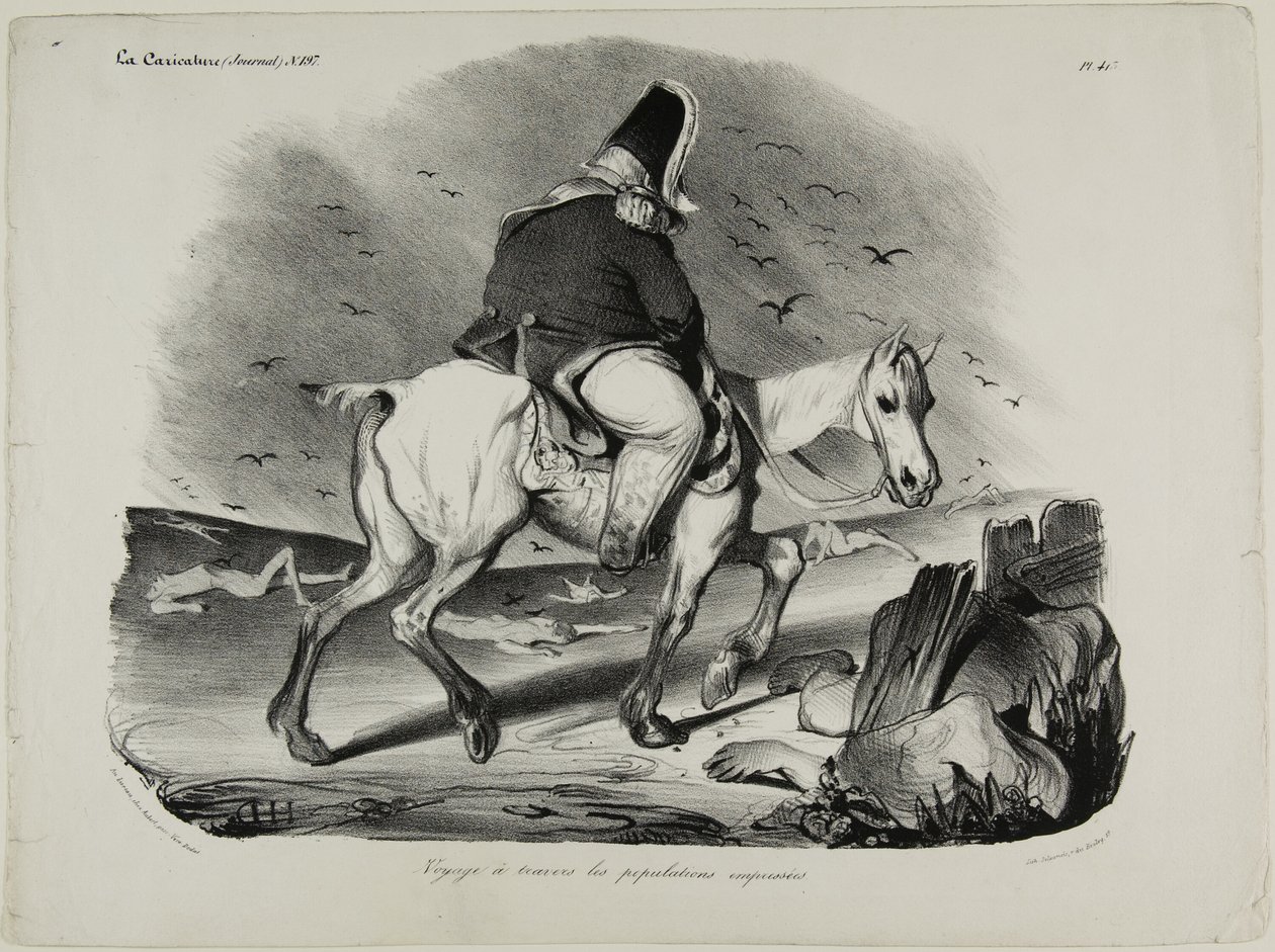 Viagens da população atenta, placa 413 de Honoré Victorin Daumier