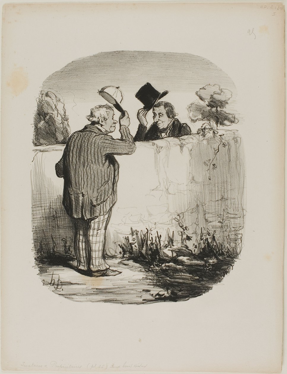 Dois bons vizinhos, placa 25 de Locataires Et Propriétaires de Honoré Victorin Daumier