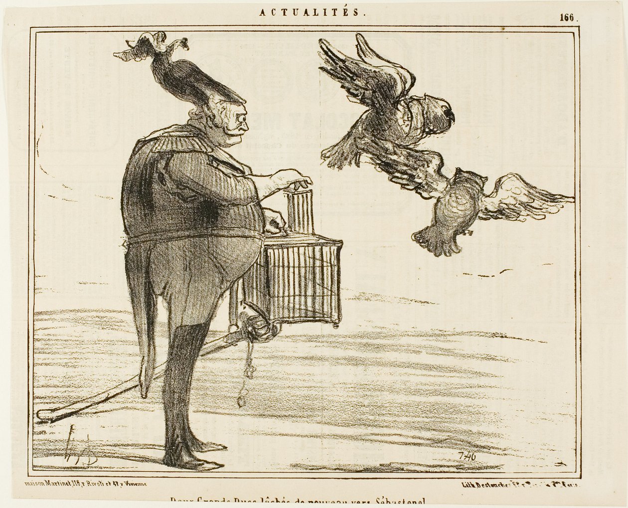 Partida de dois grão-duques para Sebastopol, chapa 166 de Actualités de Honoré Victorin Daumier