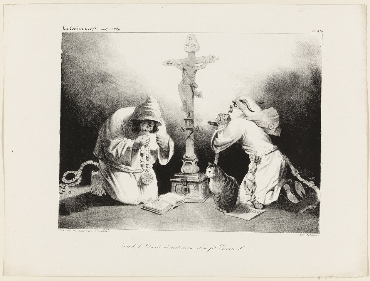 Quando o Diabo envelheceu, tornou-se um eremita, placa 476 de Honoré Victorin Daumier