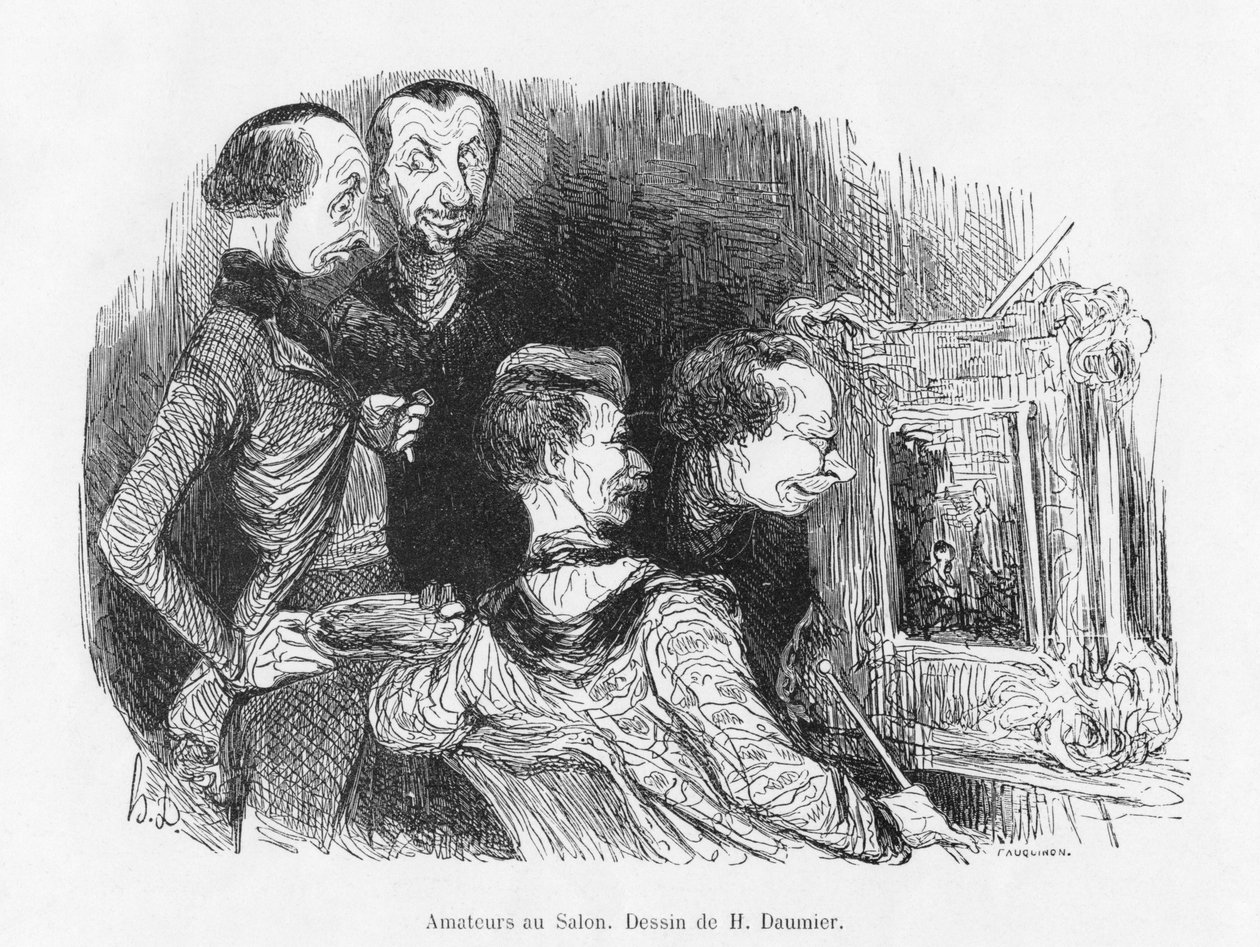 Amadores no salão de Honoré Daumier
