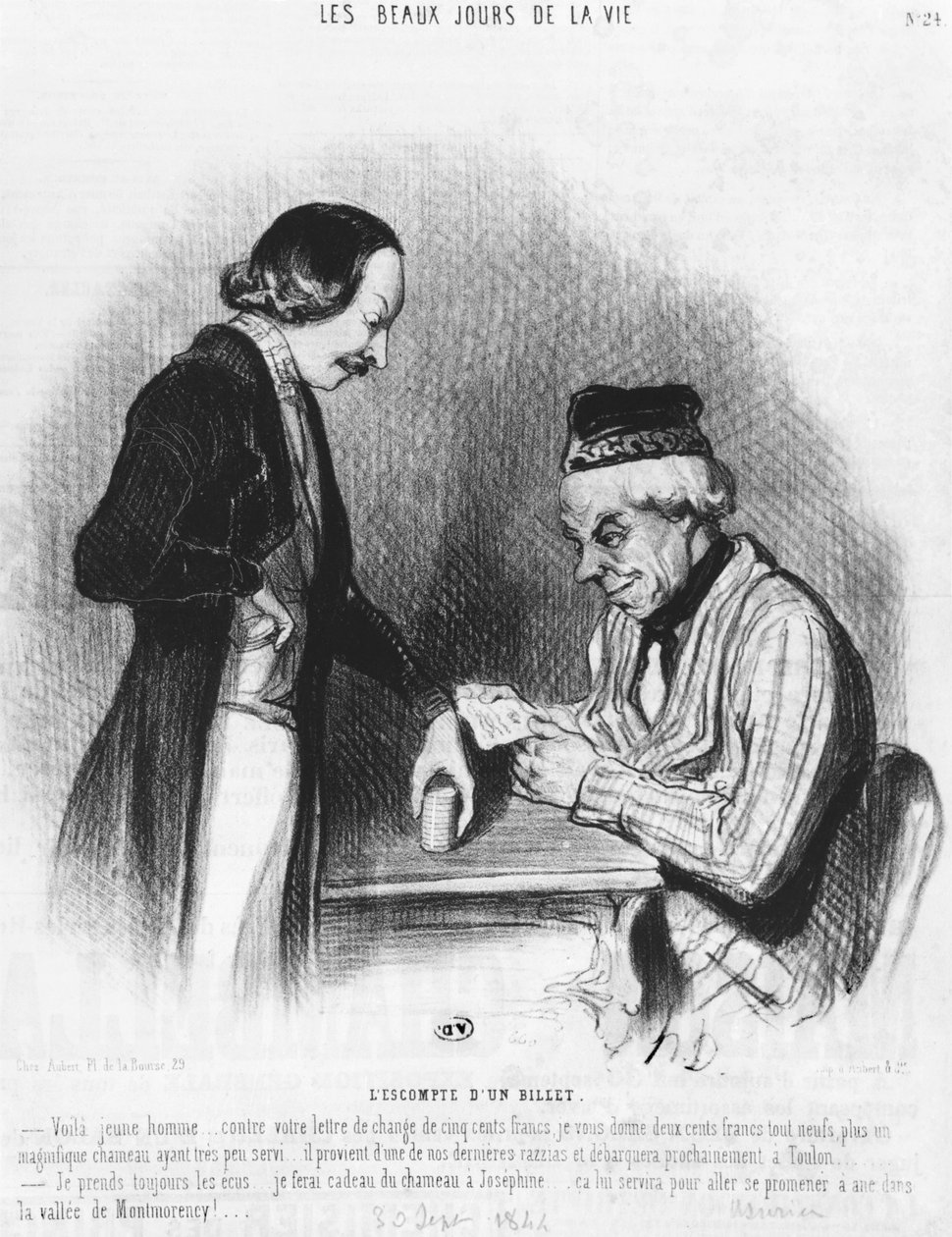 Descontando uma nota, 30 de setembro de 1844 de Honoré Daumier