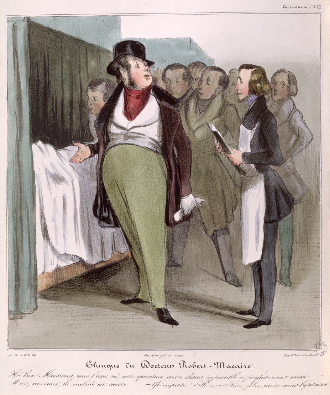 A clínica do Dr. Robert-Macaire de Honoré Daumier