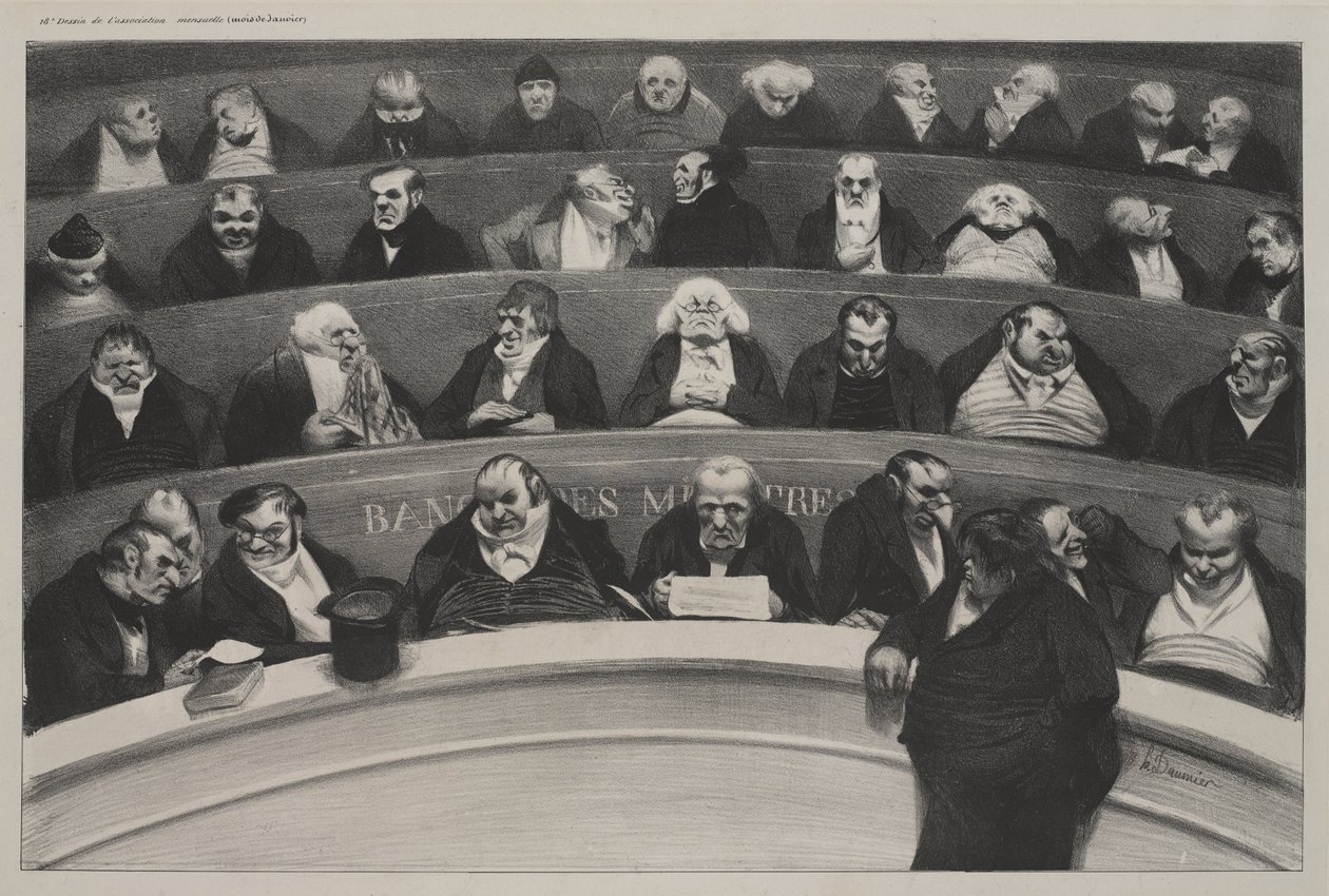 O Ventre Legislativo (Le Ventre législatif), janeiro de 1834 (litografia em papel pesado) de Honoré Daumier