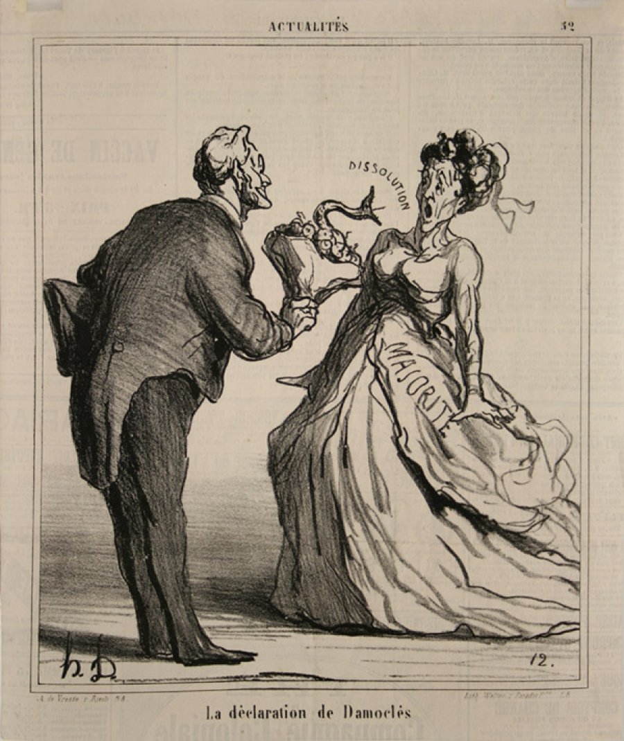 A declaração de Dâmocles de Honoré Daumier