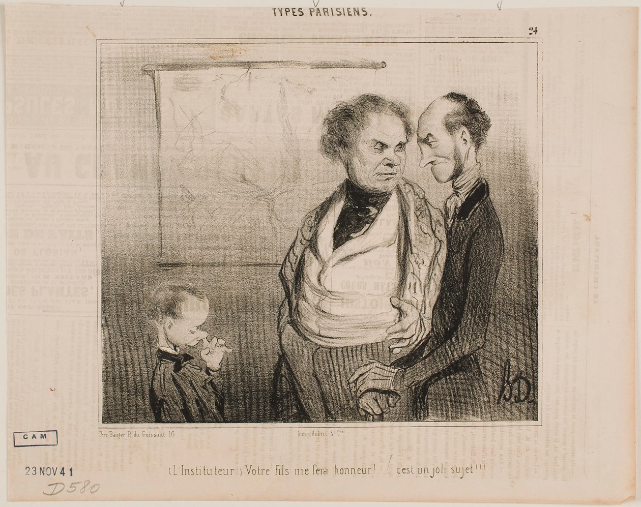 (Professor): O seu filho vai dar-me orgulho... de Honoré Daumier