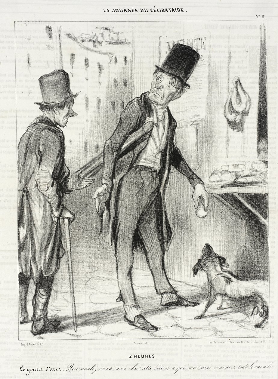 2 horas - O lanche de Azor de Honoré Daumier