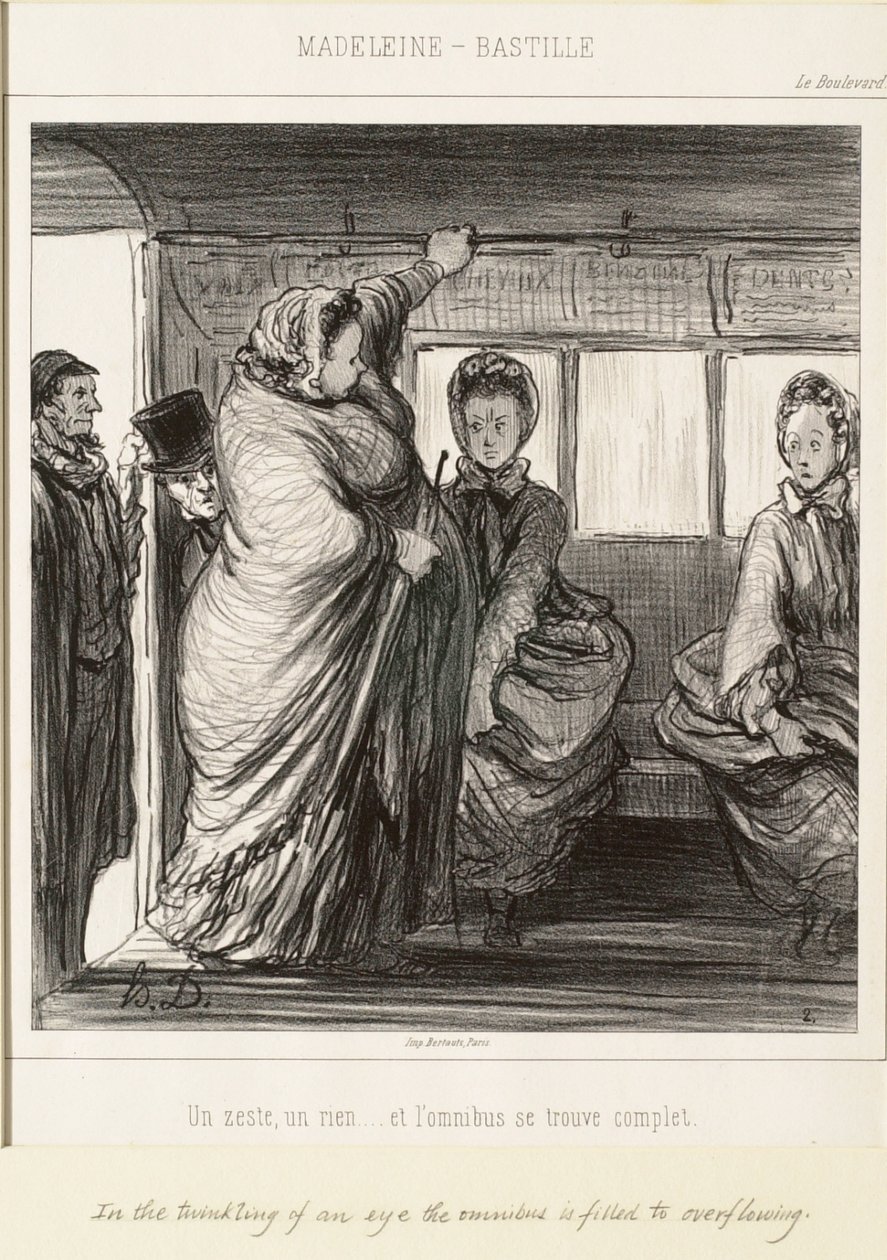 Uma pequena coisa, um nada - e o ómnibus está cheio de Honoré Daumier