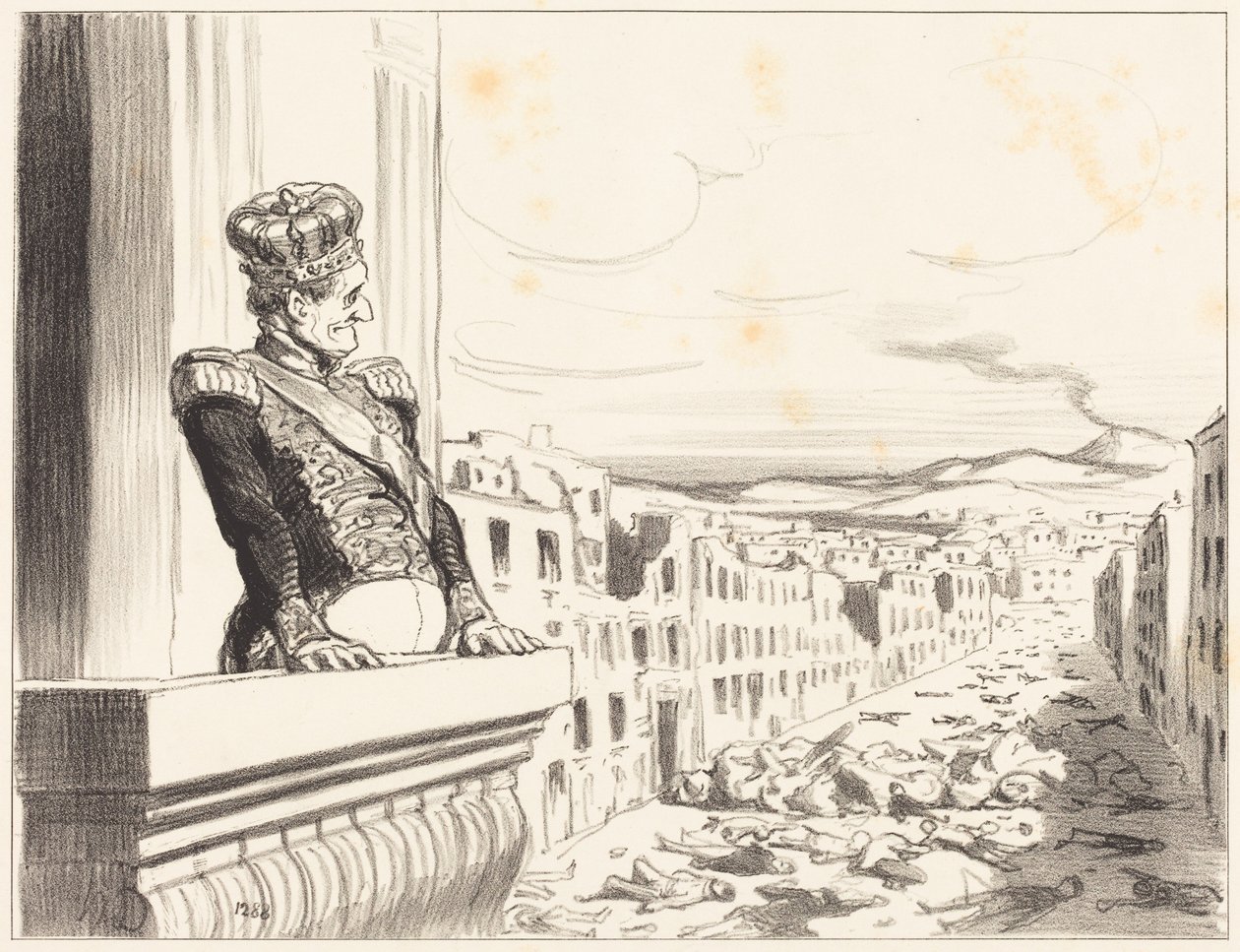 Em Nápoles - O melhor dos reis... (1.ª prancha) de Honoré Daumier