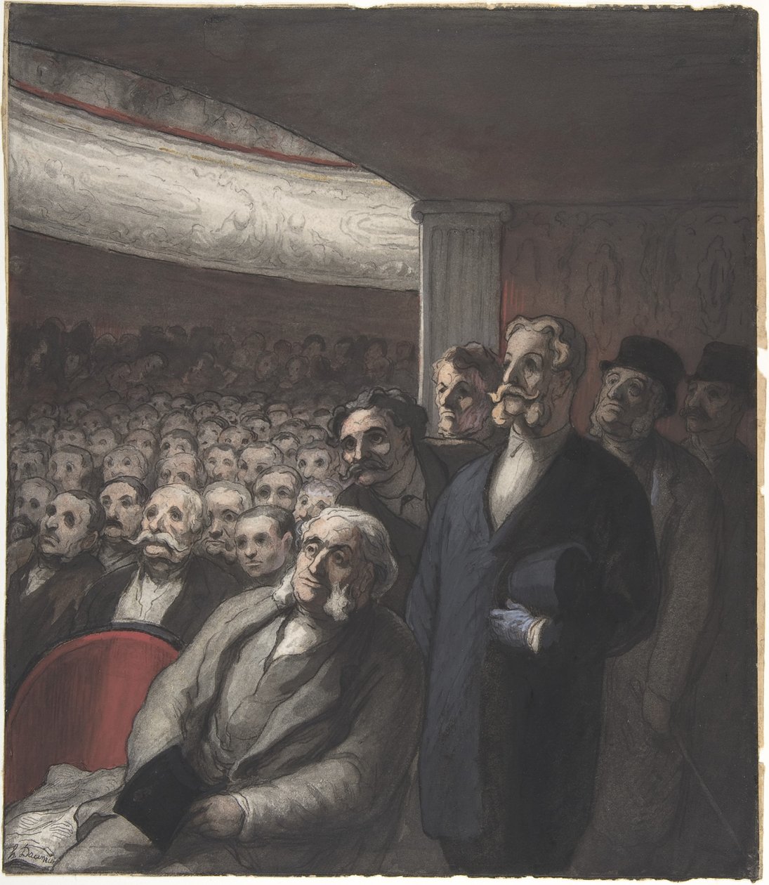 Um público de teatro de Honoré Daumier