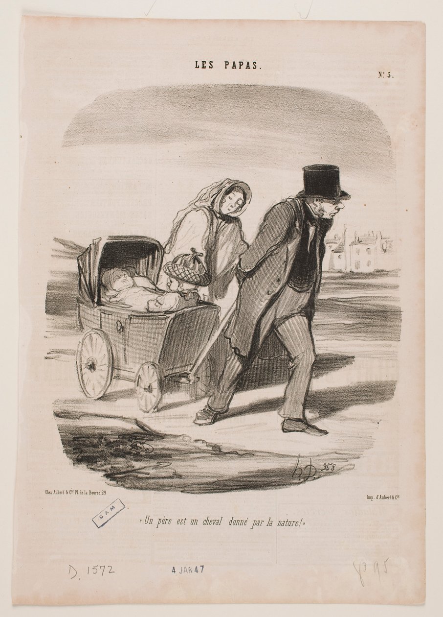 Um pai é um cavalo fornecido pela natureza de Honoré Daumier