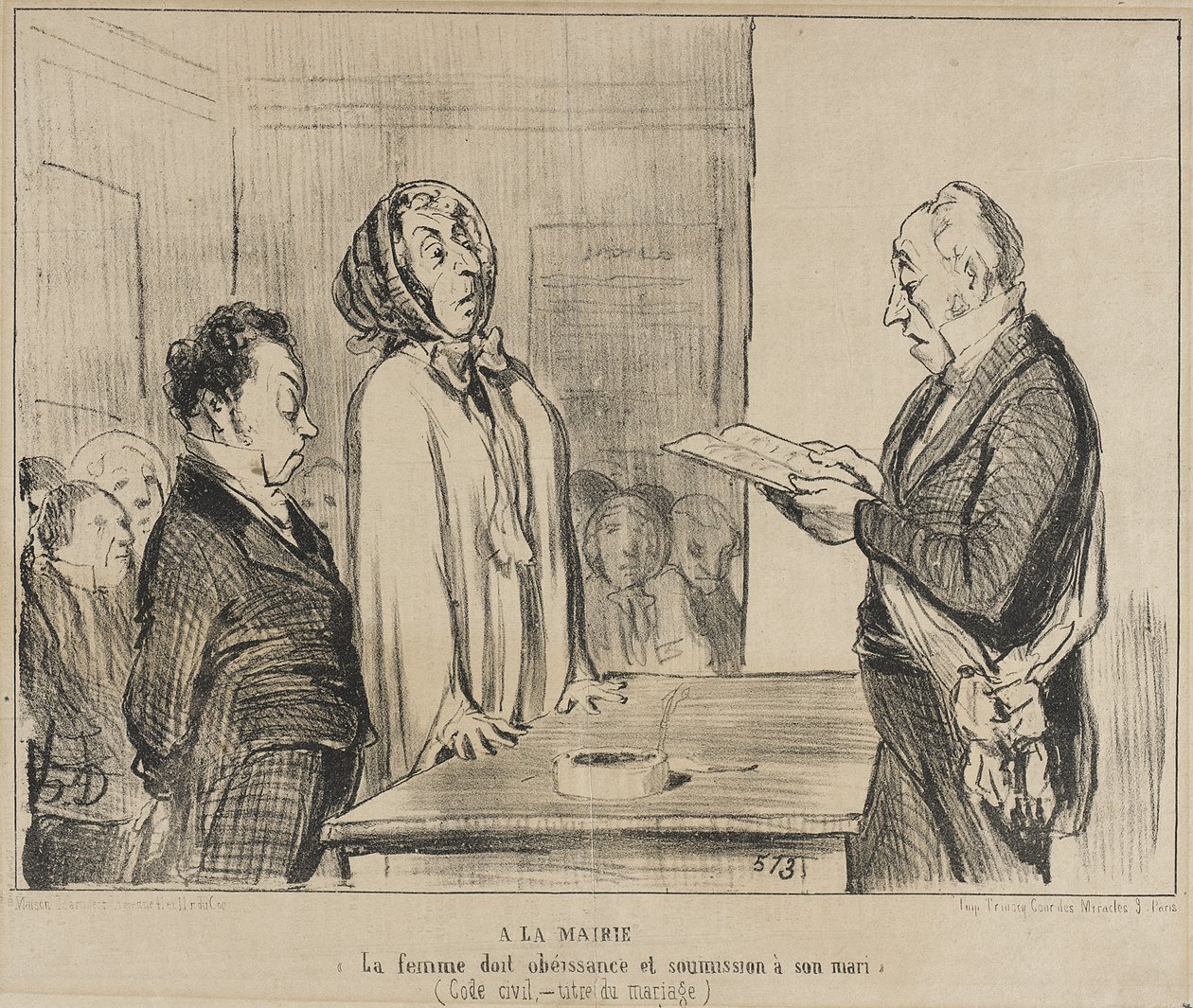 Na câmara municipal... de Honoré Daumier