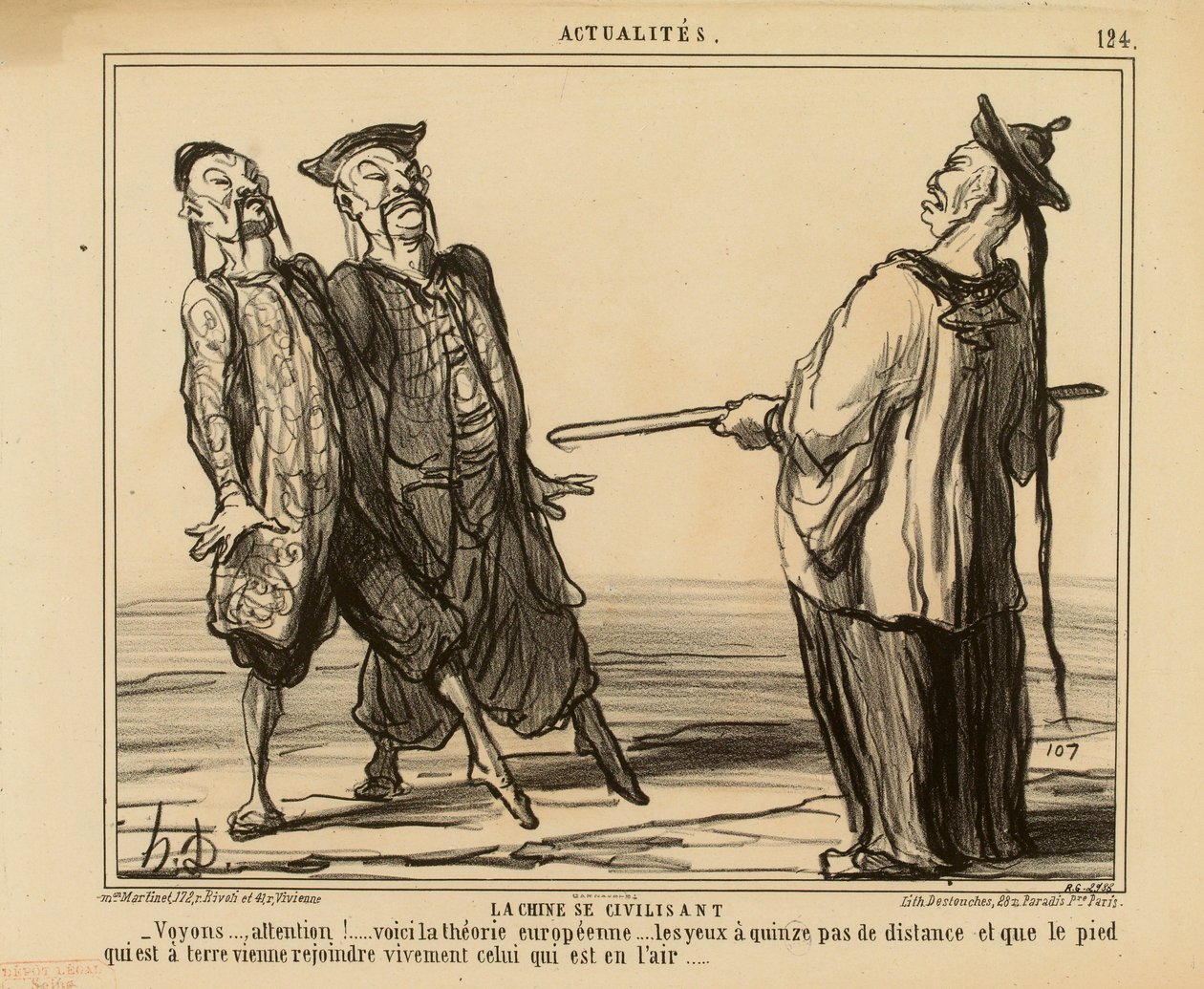 Actualidades n.º 124: A China a civilizar-se. - Vejamos..., atenção! ... eis a teoria europeia... de Honoré Daumier