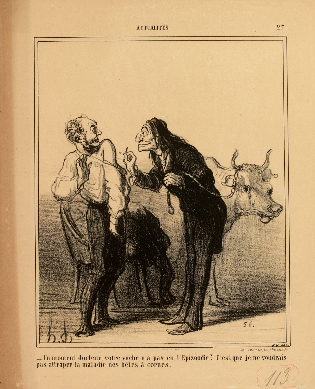 Actualidades n.º 27: - Um momento, doutor, a sua vaca não teve epizootia? de Honoré Daumier