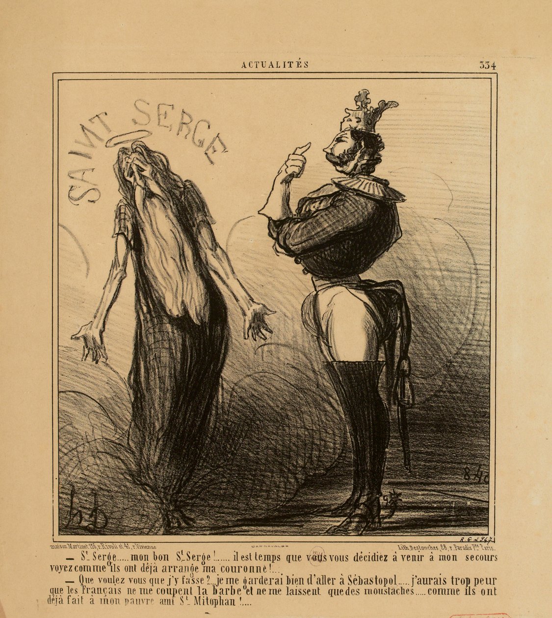 Actualidades n.º 334: - São Serge ... meu bom São Serge! ... está na altura de se decidir... de Honoré Daumier