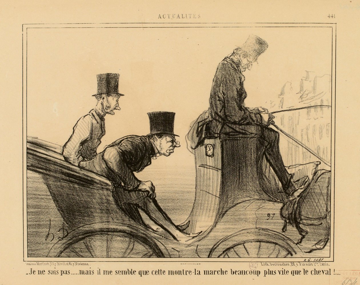 Actualidades n.º 441: - Não sei... mas parece-me que este relógio anda muito mais depressa do que o cavalo de Honoré Daumier