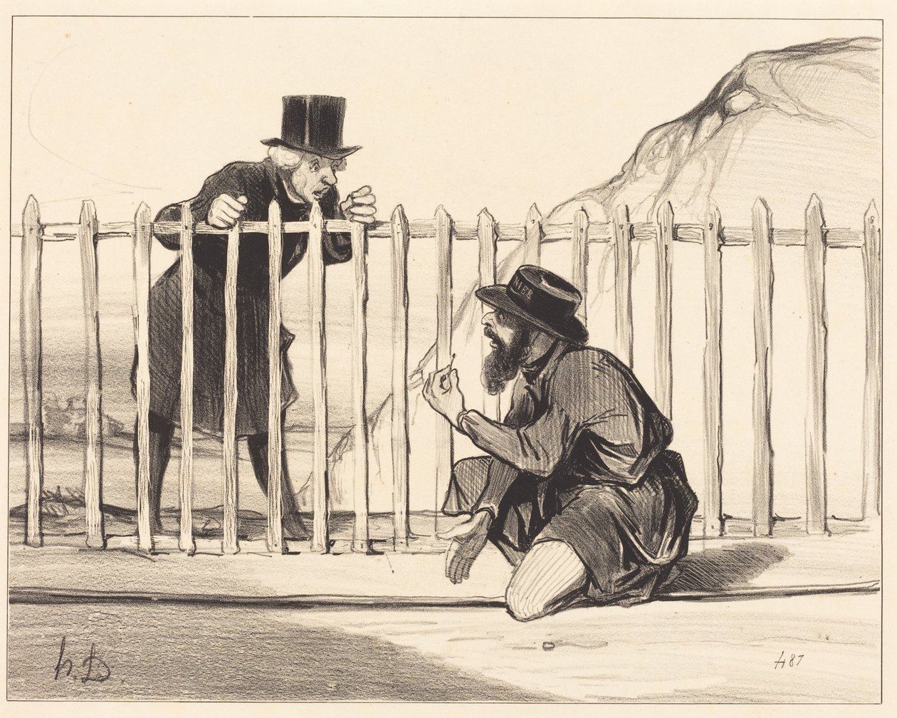 Ah, bem... o comboio... pode dar-se por feliz por lhe escapar... de Honoré Daumier