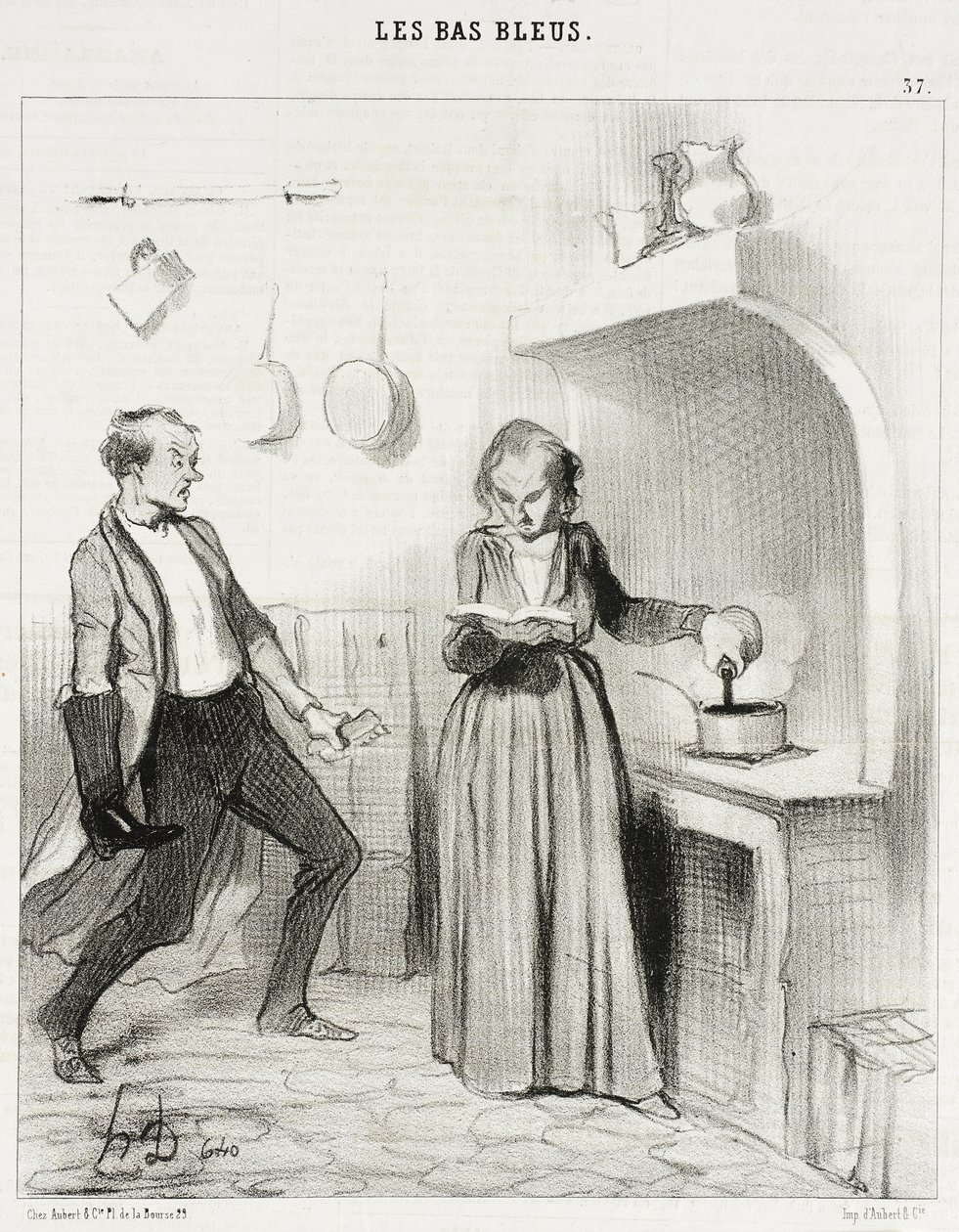 Ora essa!... aí está ela que... deita graxa de sapato no meu chocolate!... de Honoré Daumier