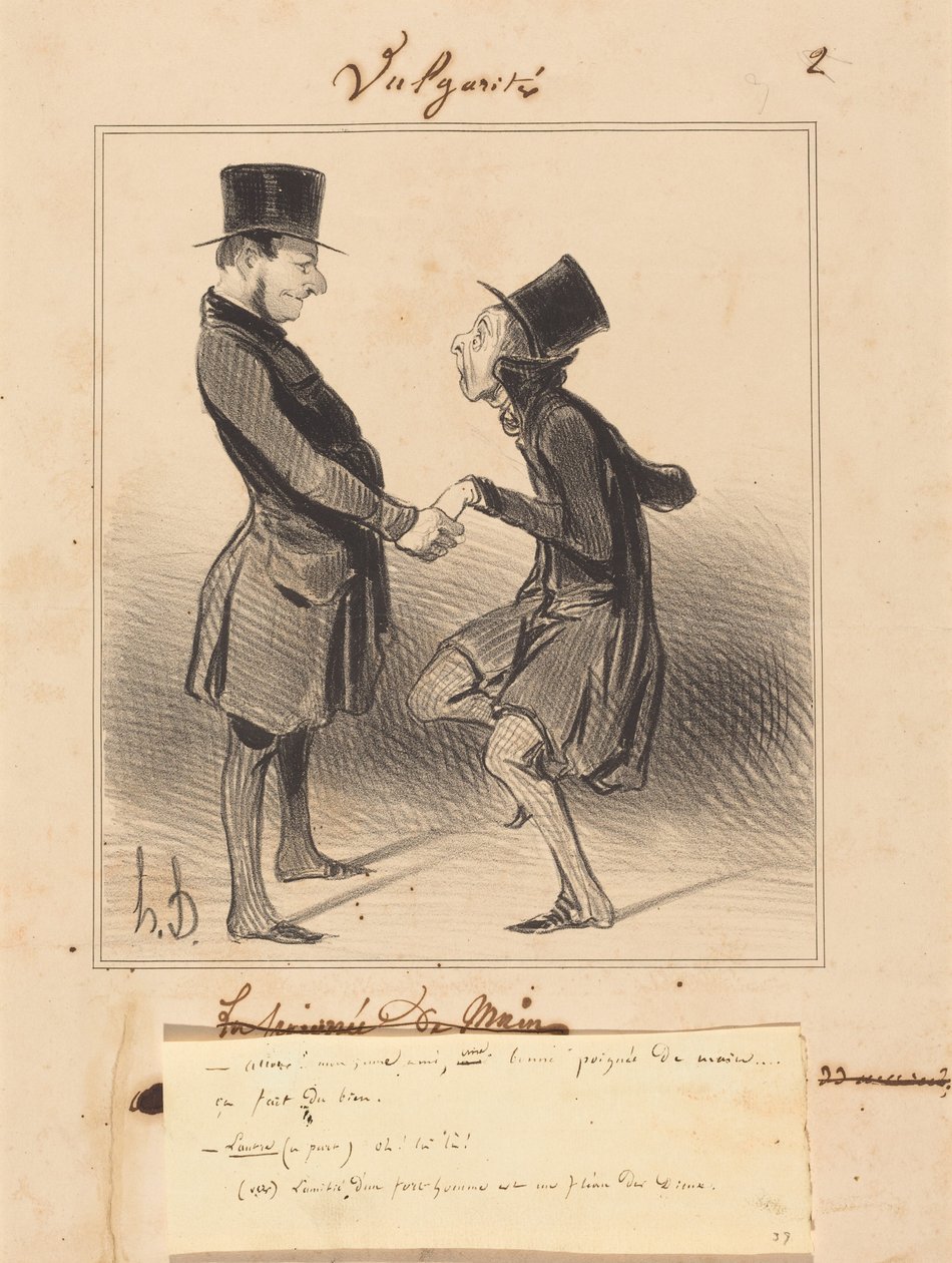 Vamos! Meu jovem amigo, um bom aperto de mão... de Honoré Daumier