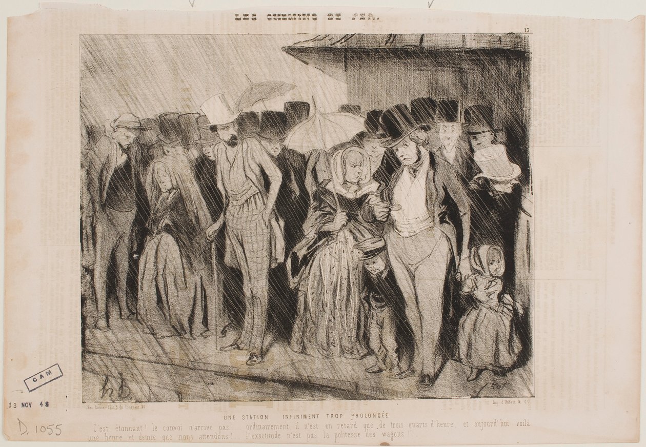 Uma espera interminável na estação de Honoré Daumier