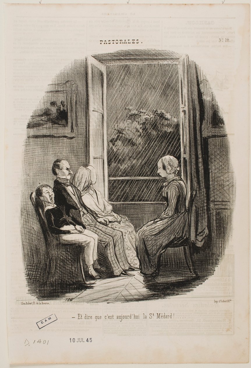 E pensar que hoje é dia de São Médard! de Honoré Daumier