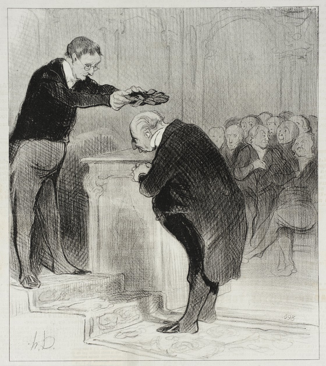 Aproxime-se, Sr. Gérenflot... venha receber a coroa... de Honoré Daumier