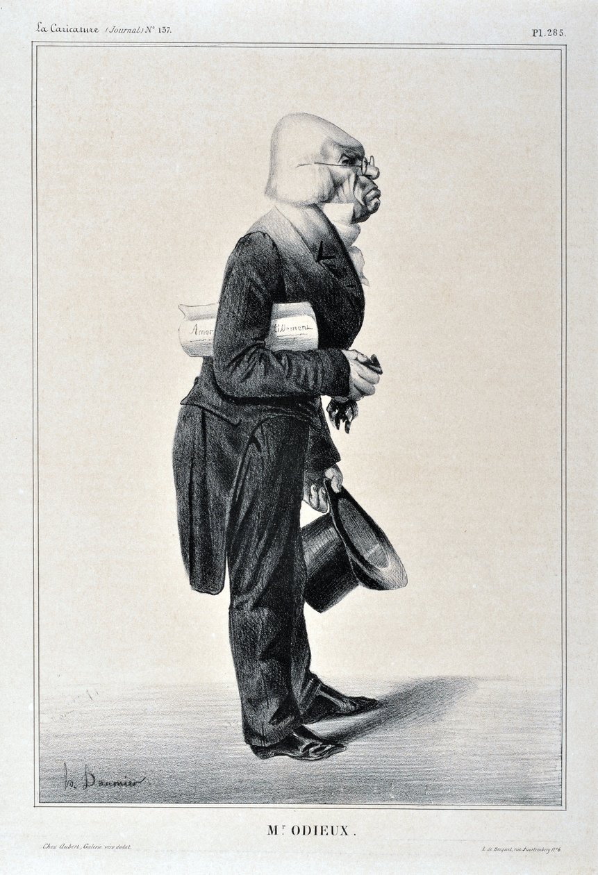 Obra de Honore Daumier (1808-1879). Charivari data de 1833: Serie Celebrites de la Caricature "M. Odieux" MUSEE DES BEAUX ARTS - PALAIS LONGCHAMP, MARSEILLE de Honoré Daumier